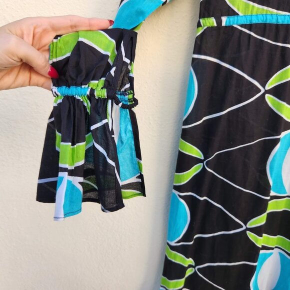 Vintage Allegra Hicks Psychedelic Kaftan Resort Wear Cover Up Dress - Picture 6 of 8